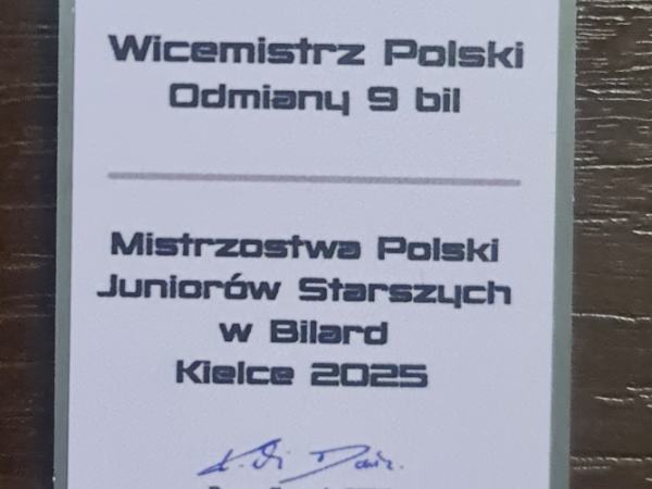 Medal za wicemistrzostwo Polski