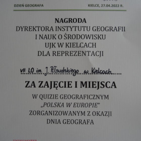Dyplom - nagroda konkursowa