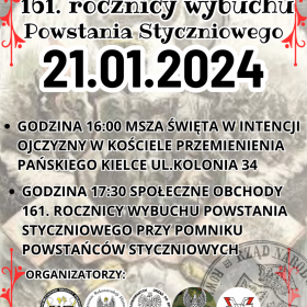 Społeczne Obchody 161 rocznicy wybuchu Powstania Styczniowego
