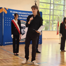 Przemawia przewodniczący samorządu uczniowskiego