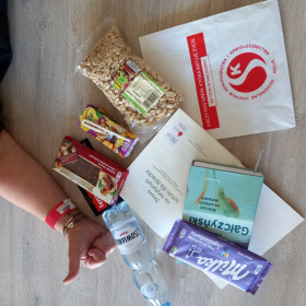 Gadżety i książki otrzymane przez krwiodawców