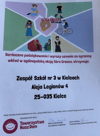 Dyplom za udział w akcji Góra Grosza