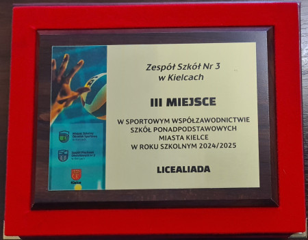 3 miejsce w sportowym współzawodnictwie