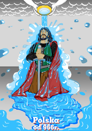 Mieszko I przyjmuje chrzest